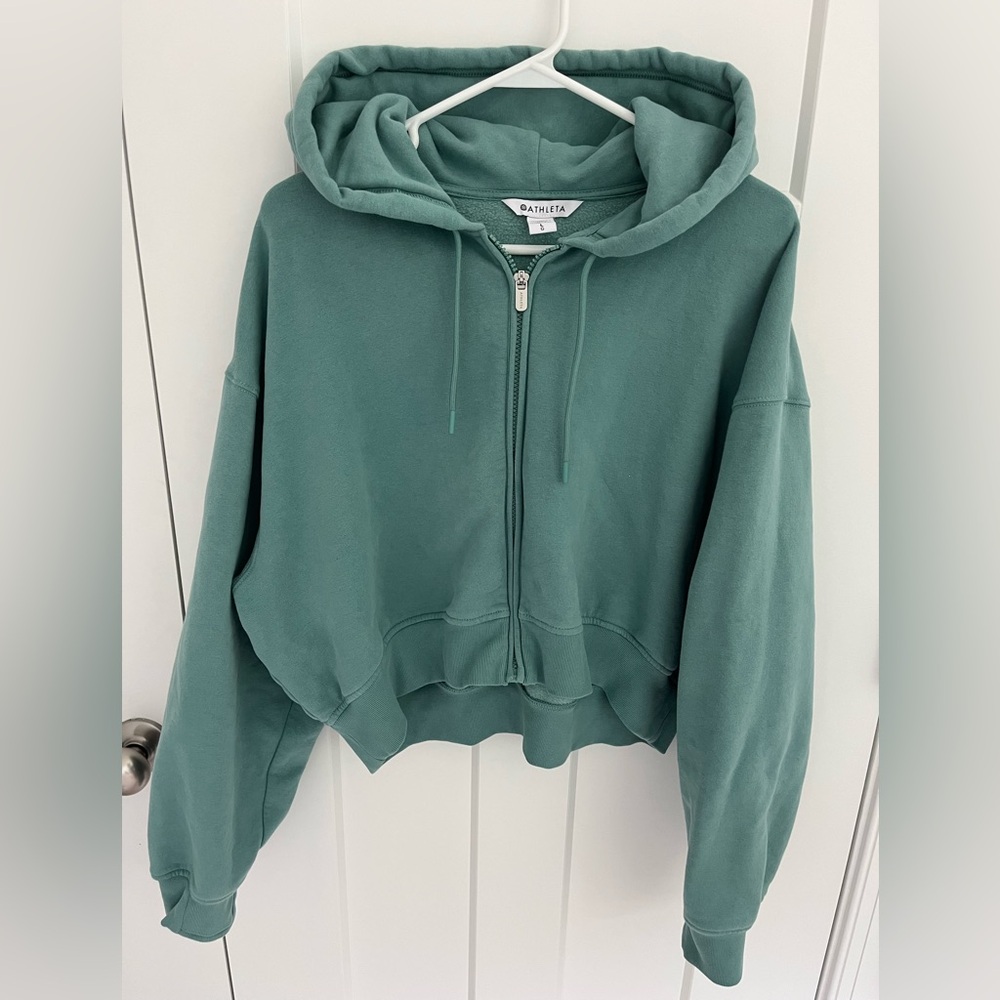 Athleta Green Zip-Up Hoodie